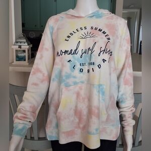 Nomad Surf Shop Women's Fleece Hoodie Tie-Dye Sweatshirt Endless Summer! - Med